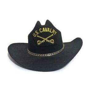 Vintage U.S. Cavalry Black Hat with Gold Details
